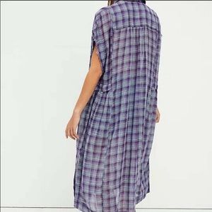 Free People Isabelle Plaid Maxi Top